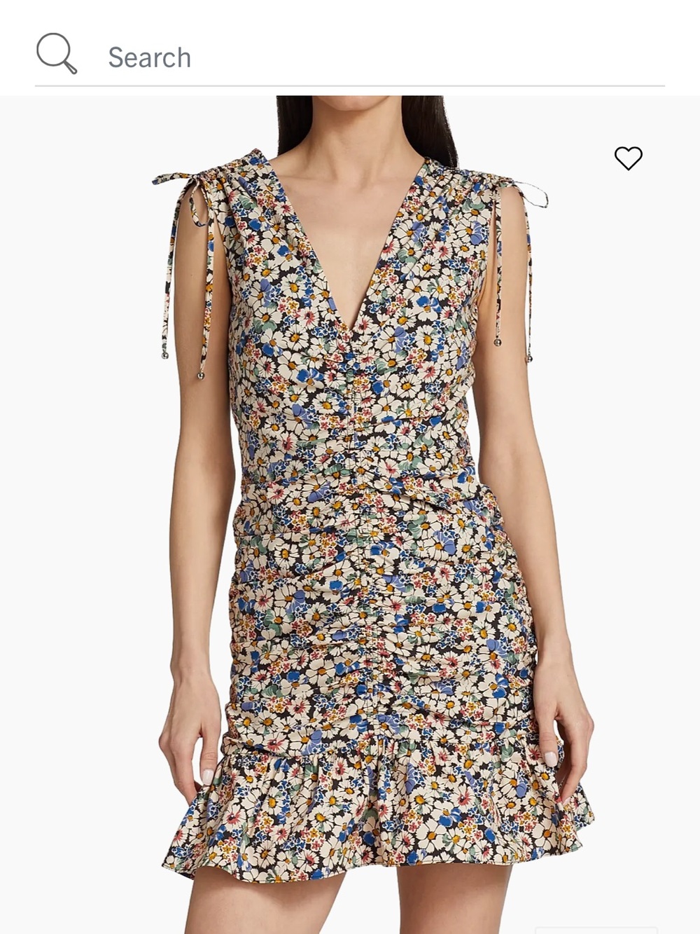 Veronica Beard Jackson Floral Ruched Mini Dress